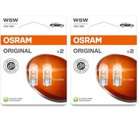 Osram ORIGINAL LINE 12V, W5W, lampe de signalisation, base en verre, double blister (2 lampes), white (Lot de 2)