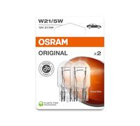 Osram ORIGINAL LINE, W21/5W, signal lamps with Glass wedge base, double blister (2 lamps), white