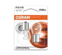OSRAM ORIGINAL P21W lampe de signalisation halogène, feu antibrouillard arrière, feu stop, feu arrière et feu de recul, clignotant arrière / avant, 7506-02B, 12 V véhicule de tourisme, blister double