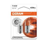 OSRAM ORIGINAL T4W, éclairage intérieur halogène, 3893-02B, 12 V véhicule de tourisme, blister double (2 pièces)