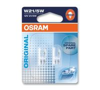 Osram Original W21/5w Lampe Halogène, Feu Antibrouillard Arrière, Feu Stop, Feu Arrière Et Feu De Recul, Clignotant Arrière / Avant, 7515-02b, 12 V Véhicule De Tourisme, Blister Double (2 Pièces)