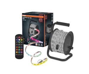 Osram Outdoor Flex RGB Ruban LED 15M IP65, télécommande, extensible jusqu'à 50m, enrouleur, câble, accessoires