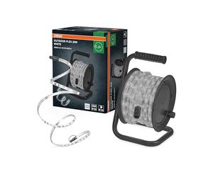 Osram Outdoor Flex Ruban LED 20M IP65, blanc froid, extensible jusqu'à 50 m, avec enrouleur, accessoires de montage, câble