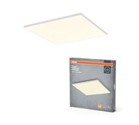 OSRAM Panneau lumineux Planon Frameless blanc avec technologie LED avancée, 40 W, forme carrée (600 x 600 mm), couleur de lumière blanc chaud à 3000 K, boîtier en aluminium