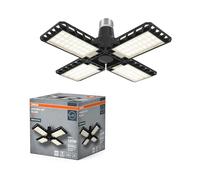 OSRAM Plafonnier Highbay Blade en plastique noir, avec lames lumineuses réglables, offre 23 W ou 2350 lm en blanc neutre avec 4000 K, filetage E27, diamètre 231 mm, IP20