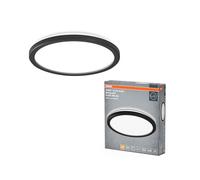 OSRAM Plafonnier ORBIS Ultra Slim 235mm, noir, 15W, 1640lm, lumière blanche chaude homogène (3000K) + rétro-éclairage, gradation en trois étapes via interrupteur mural, ultra-slim, protection IP20