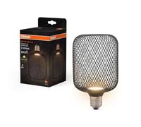 Osram plate carrée DECOR LED FLAT SQUARE de 3,5W, 300lm/2700K en blanc chaud 827, dépolie, en plastique noir, avec filetage E27, non dimmable, 100 mm de diamètre.