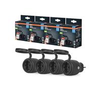 OSRAM Prise extérieure SMART+ WiFi Matter Outdoor Plug, 3680 W, 16 A, IP44, noire, pour jardin et balcon,4-Pack