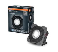 OSRAM Projecteur de travail LED VAL BAT POCKET, gris foncé/noir, 10W, 1000lm, blanc froid, gradation progressive, alimenté par batterie, petit, portable, avec support, format de poche, IP54, 6500K.
