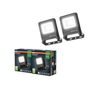 OSRAM Projecteur LED ENDURA FLOOD PC 20 W, blanc froid 4 000 K, 1 800 lumens, IP65 pour l'extérieur, aluminium recyclé, angle de faisceau de 110 °,2-Pack