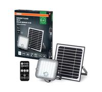 Osram Projecteur solaire LED Endura Outdoor noire avec panneau solaire, câble de 5 m, télécommande et détecteur de mouvement PIR, 10W, 1400lm, température de couleur 4000K, EE A