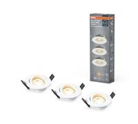 OSRAM set de spots encastrés gradables via interrupteur mural, blanc en aluminium, avec module LED et driver intégrés, protection IP20 pour l'intérieur comme plafonds suspendus