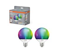 OSRAM SMART+ Ampoule Globe RGB (lot de 2, E14, 14W) - lumière RGB + blanc chaud/froid - compatible Matter via Wi-Fi - Alexa, Google, Apple