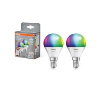 OSRAM SMART+ Ampoule goutte RGB (lot de 2, E14, 9W) - 16M couleurs - lumière réglable - Matter via Wi-Fi - Alexa, Google, Apple