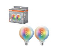 OSRAM SMART+ Lampe Globe filament RGB (lot de 2, E27, 5W) - RGB + blanc chaud à froid - Matter via Wi-Fi - fonctionne avec Alexa, Google, Apple