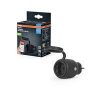 OSRAM SMART+ MATTER prise extérieure, prise extérieure avec contrôle de la consommation d'énergie en noir en PP, protection IP44, intégration d'appareils dans la maison connectée