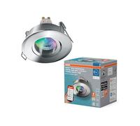 Osram Smart Matter Spot LED encastrable IP65 RGBW réglable chrome, 4,7 W Smart Home, dimmable, contrôle par application, lot de 3