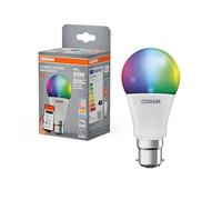 OSRAM SMART+ RGBW, lampe LED B22d avec Matter over Wifi, spécialement conçue pour ALEXA - installation facile en un clic,remplace 60W, blanc chaud à blanc froid, 16 millions de couleurs RGB, pack de 4