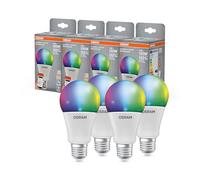 OSRAM SMART+ RGBW, lampe LED E27 avec Matter over Wifi, spécialement conçue pour ALEXA - installation facile en un clic,remplace 100W, blanc chaud à blanc froid, 16 millions de couleurs RGB, pack de 4