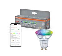 OSRAM SMART+ Spot LED RGB PAR16 (lot de 5, GU10, 5W) - RGB + blanc chaud à froid - contrôle intelligent - Matter via Wi-Fi - Alexa, Google, Apple