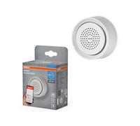 OSRAM Smart+ WiFi Sirène d'Alarme, 90dB, 11 Tons d'Alarme, Lumière Clignotante LED, USB-C, Contrôle par Application, Compatible Alexa/Google, IP20