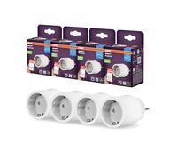 OSRAM SMART+ ZIGBEE prise UE en blanc, prise intelligente avec contrôle de la consommation d'énergie et technologie ZigBee pour intégrer appareils électriques dans système domotique,4-Pack