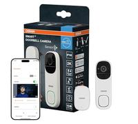 Osram Sonnette vidéo SMART+ Wi‑Fi 3MP 2K – Batterie 5200 mAh, IP66, PIR, angle 160°, Alexa, blanc