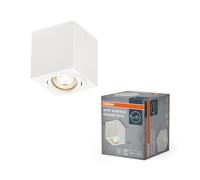 OSRAM Spot de plafond Spot Surface Square, blanc, avec culot GU10, peut être équipé d'une lampe normale ou intelligente, angle de faisceau flexible, protection IP20, boîtier de haute qualité