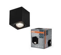 OSRAM Spot de plafond Spot Surface Square, noir, avec culot GU10, peut être équipé d'une lampe normale ou intelligente, angle de faisceau flexible, protection IP20, boîtier de haute qualité