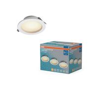Osram Spot encastrable LED Essential IP44 Dim 120mm 8W Métal, lot de 3 spots de salle de bain, blanc chaud 3000K acier