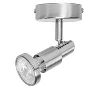OSRAM Spot LED GU10 avec LED OSRAM, lumière blanc chaud (2700 K), spot orientable, plafonnier ou applique en nickel brossé, 2,6W,