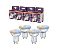 OSRAM Spot LED SMART PAR16, réflecteur GU10, 4,7 W, ZigBee 3.0, blanc réglable 2 700-6 500 K, intensité variable, contrôle par application, Alexa,4-Pack
