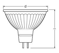 Osram Spot Mr16 Led 36° Verre Variable 8w=50 Gu5.3 Chaud