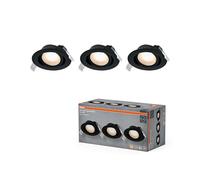 Osram Spot Set Spot LED encastrable, 4,9 W, 190 lm, 2 700 K, Ø 90 mm, 120 °, noir, pivotant, lot de 3