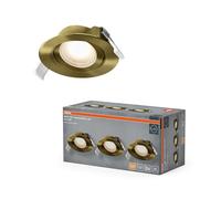 Osram Spot Set Spot LED encastrable, 4,9 W, 2 700 K, spot de plafond 120 °, laiton, pivotant, aluminium/plastique, lot de 3