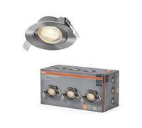 Osram Spot Set Spot LED encastrable, 4,9 W, 2 700 K, spot de plafond 36°, nickel satiné, aluminium/plastique, pivotant, lot de 3