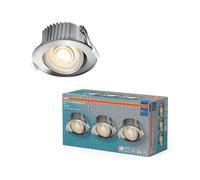 Osram Spot Set Spot LED encastrable CCT IP44 4,9 W Chrome, lot de 3 pour salle de bain Click-CCT trois niveaux, 2 700-6 500 K