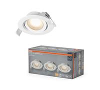 Osram Spot Set Spot LED encastrable DIM 4,9 W 120° Blanc, lot de 3 spots de plafond dimmables bord arrière, blanc chaud IP20
