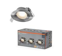 Osram Spot Set Spot LED encastrable DIM 4,9 W 120° nickel satiné, lot de 3 spots de plafond dimmables bord arrière, blanc chaud IP20