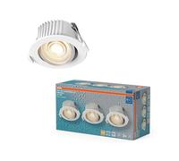 Osram Spot Set Spot LED encastrable DIM IP44 4,9W Blanc, lot de 3 salle de bain dimmable orientable, blanc chaud 2700K