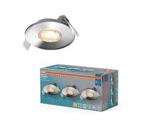 Osram Spot Set Spot LED encastrable DIM IP65 4,9W Chrome, lot de 3 extérieur dimmable, blanc chaud 2700K, extérieur