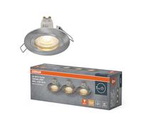 Osram Spot Set Spot LED encastrable GU10 4,5 W Satin Click, blanc chaud 2700 K, aluminium, installation facile par clic, lot de 3
