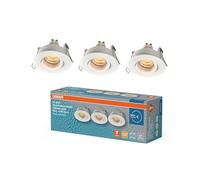Osram Spot Set Spot LED encastrable IP65 Press 4,5 W Blanc, 320 lm 2700 K Blanc chaud, IRC ≥ 80, convient aux pièces humides, lot de 3