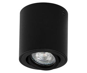 Osram Spot Spot Surface Round pour montage au plafond, noir, culot GU10, peut être équipé d'une lampe normale ou intelligente, angle de faisceau flexible, protection IP20, boîtier de haute qualité