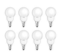 Osram Superstar Lot de 8 ampoules à économie d'énergie en forme de goutte Blanc chaud mat 9 W E14 2700 K