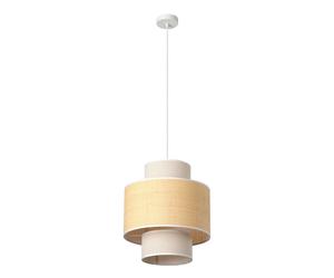 OSRAM Suspension cylindrique DECOR Wrap E27 Beige diamètre 350mm, raphia et bas