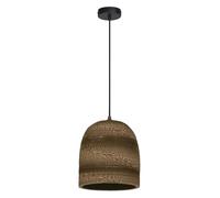 Osram Suspension Decor Cardboard Ball Bell marron en carton ondulé, E27, 260 mm de diamètre, abat-jour en matériau recy urable grâce à une source de lumière remplaçable, montage facile