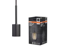 Osram Suspension vintage, gris foncé, scén. d’éclairage personnalisés, acier inox., idéal pour les salles de séjour, design moderne, look vintage, câble textile 2 m, diam. 100 mm, montage facile