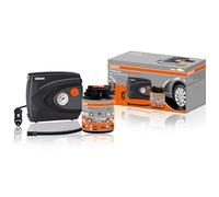 Osram TYREseal KIT Essential, Produit d'étanchéité pour Pneu 450 ML et gonfleur de Pneu analogique Haut de Gamme, TPMS Safe, étui de Rangement Inclus, Orange