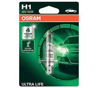 OSRAM ULTRA LIFE H1, Lampe de phare halogène, 64150ULT-01B, 12V véhicule de tourisme, blister individuel (1 pièce), orange
